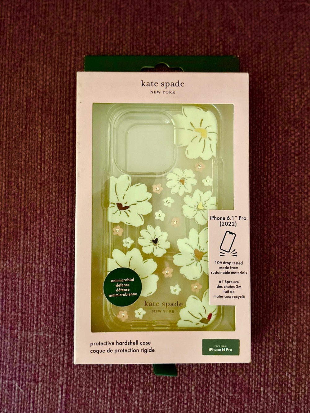 kate spade Green Floral Hardshell Case for iPhone 14 Pro